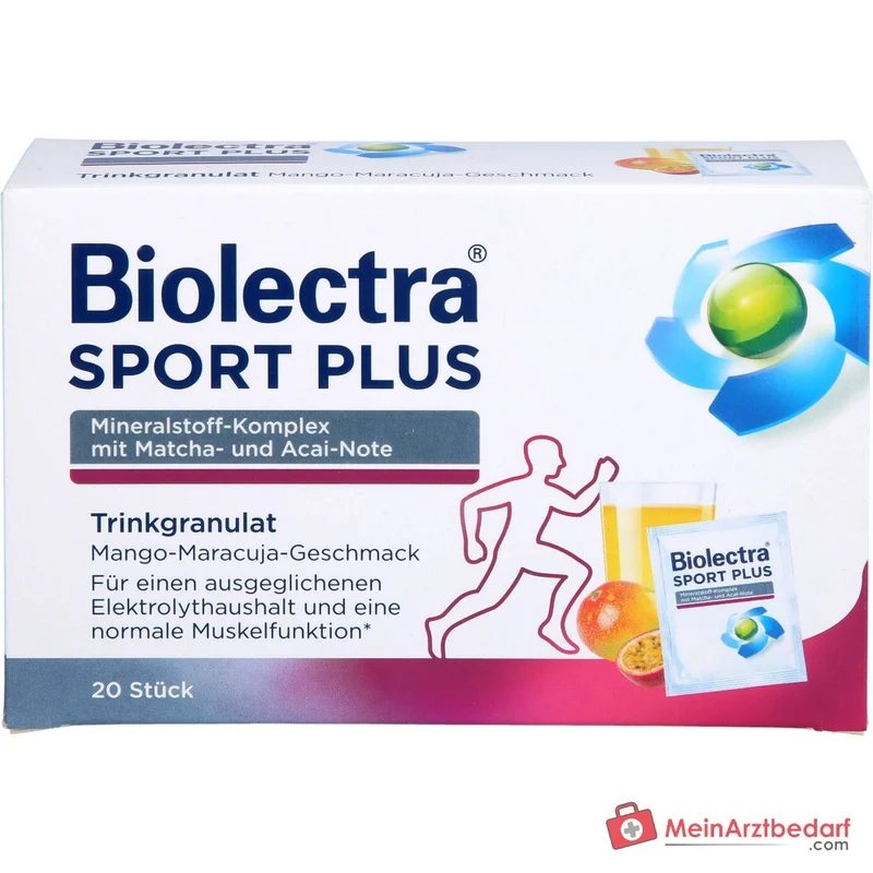 Biolectra Sport Plus Magnesium / Calcium / Kalium / Chlorid / Natrium Trinkgranulat, 20 Beutel