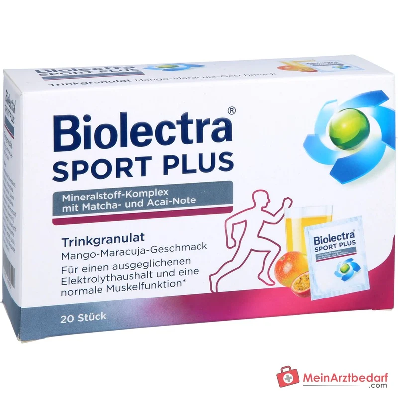 Biolectra Sport Plus Magnesium / Calcium / Kalium / Chlorid / Natrium Trinkgranulat, 20 Beutel