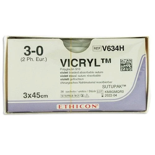 Vicryl usp 3-0 3x45cm violet V634H zonder naald 1 sachet
