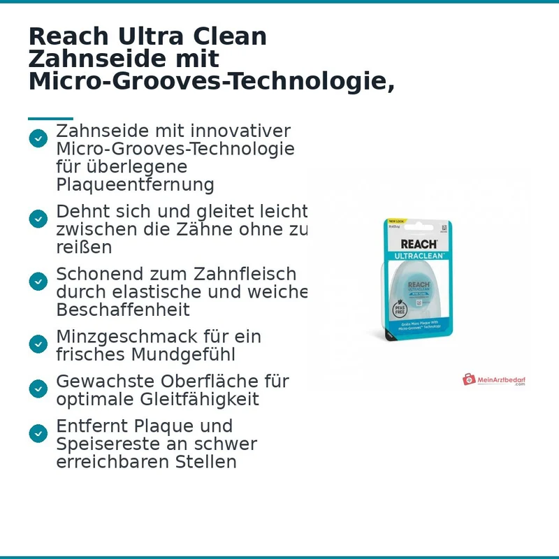 Reach Ultra Clean Zahnseide mit Micro-Grooves-Technologie, gewachst, Minzgeschmack