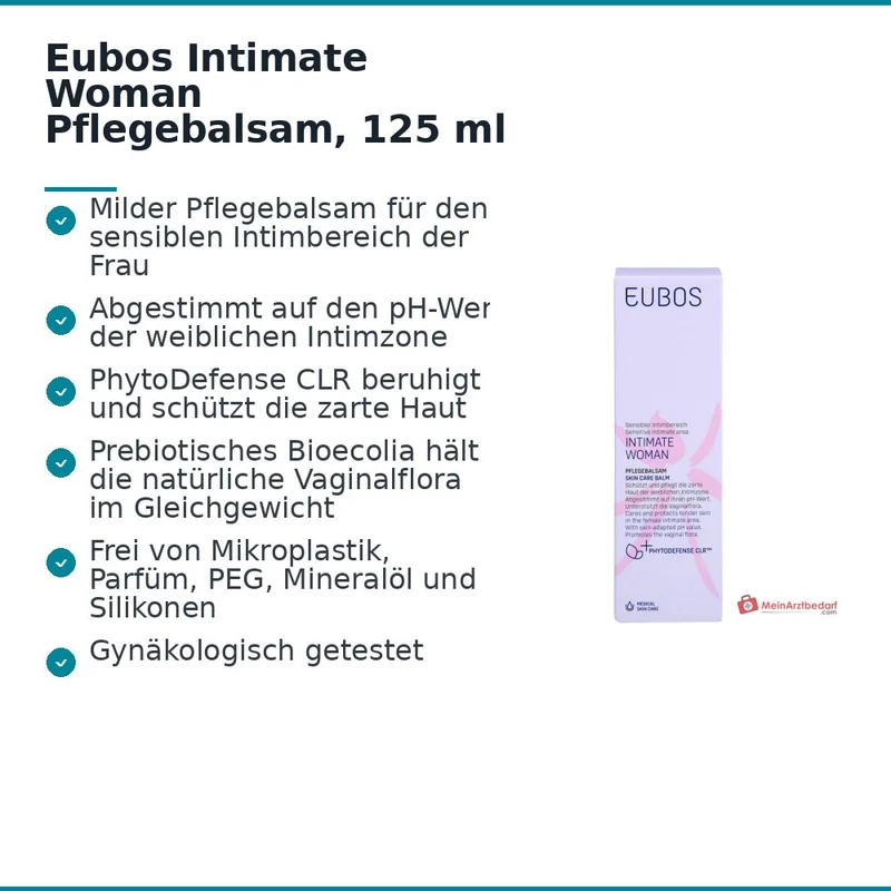 Eubos Intimate Woman Pflegebalsam Panthenol / Aloe Vera / Jojobaöl / Hamamelis Balsam, 125 ml