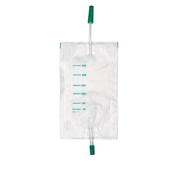 DCT urine-beenzak niet-steriel 500 ml 10 cm slang, centrale inlaat