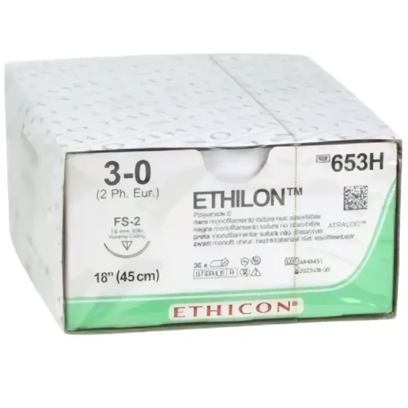 1e KEUS Ethilon II usp 3-0 45cm FS-2 zwart 653H 36x1