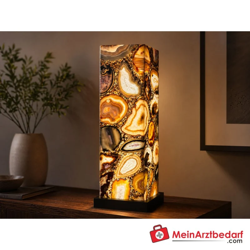 Edelstein-Lampe Achat 85 cm LED-beleuchtet Unikat