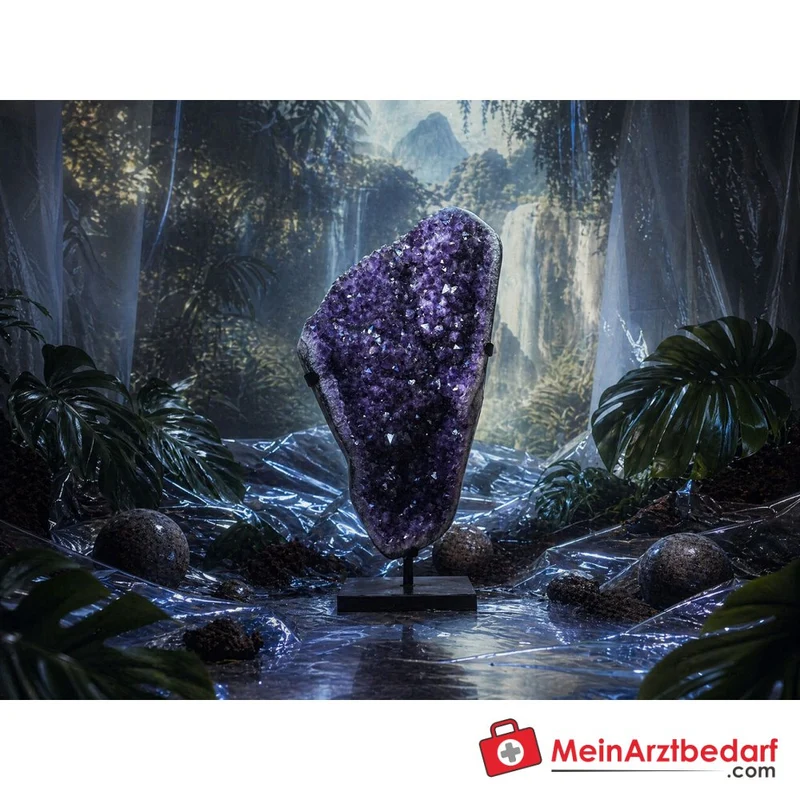 Amethyst-Freiform 103 cm A-Qualität Brasilien mit Stahlsockel Unikat