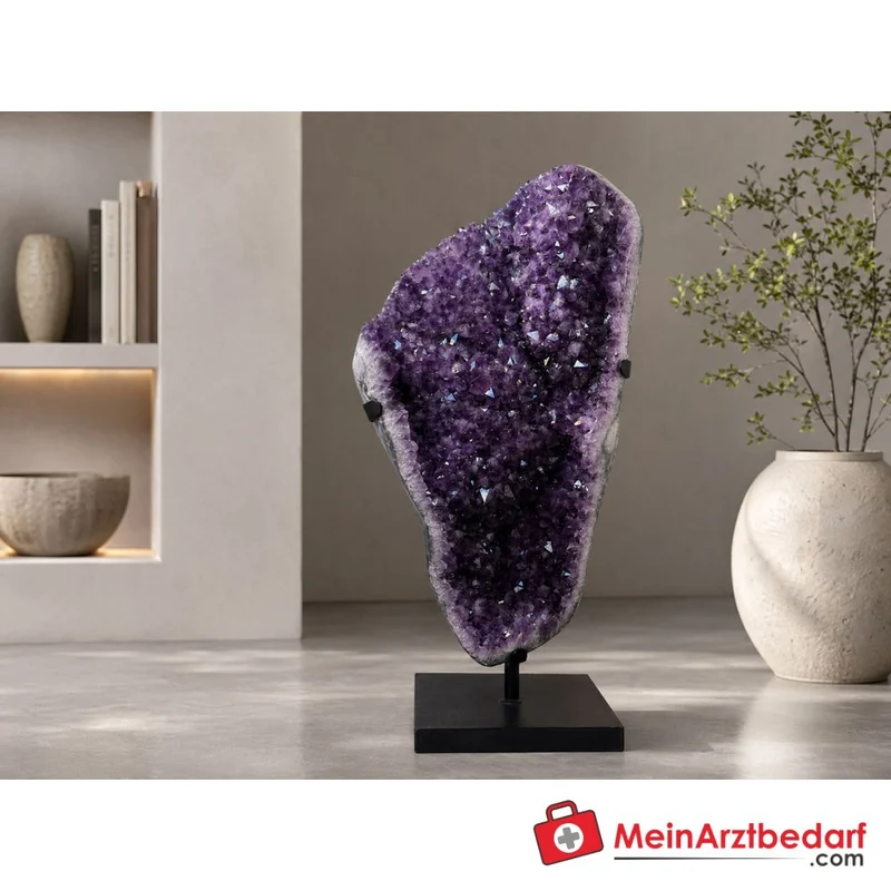 Amethyst-Freiform 103 cm A-Qualität Brasilien mit Stahlsockel Unikat