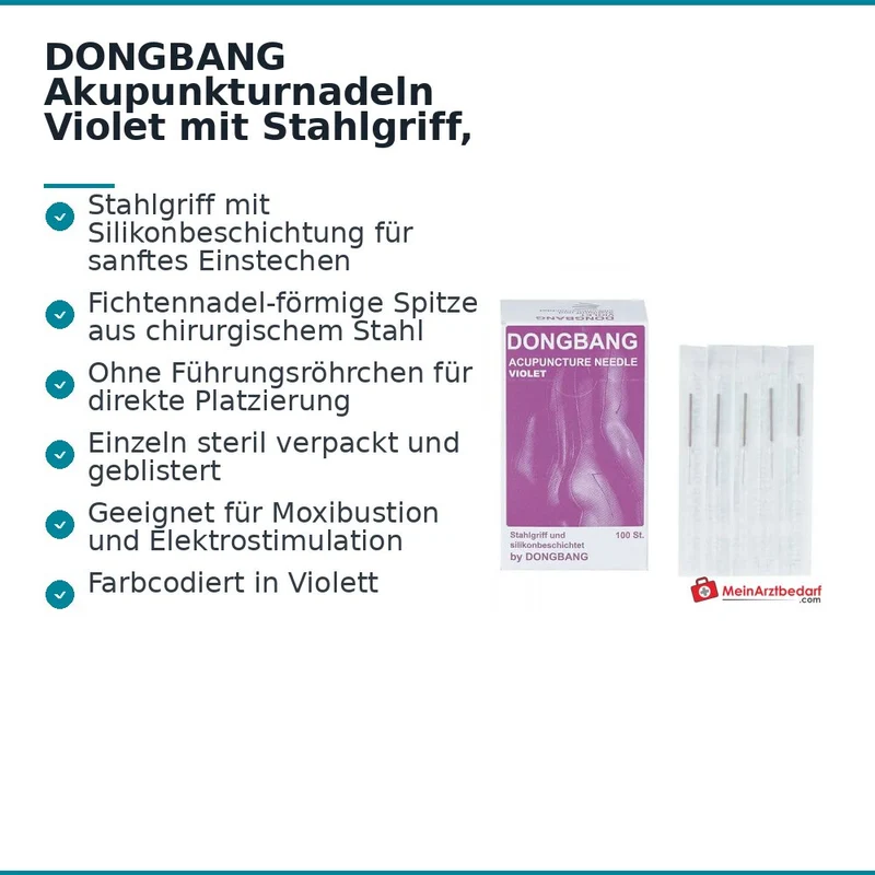 Dongbang Akupunkturnadeln mit Stahlgriff, 100 Stk.