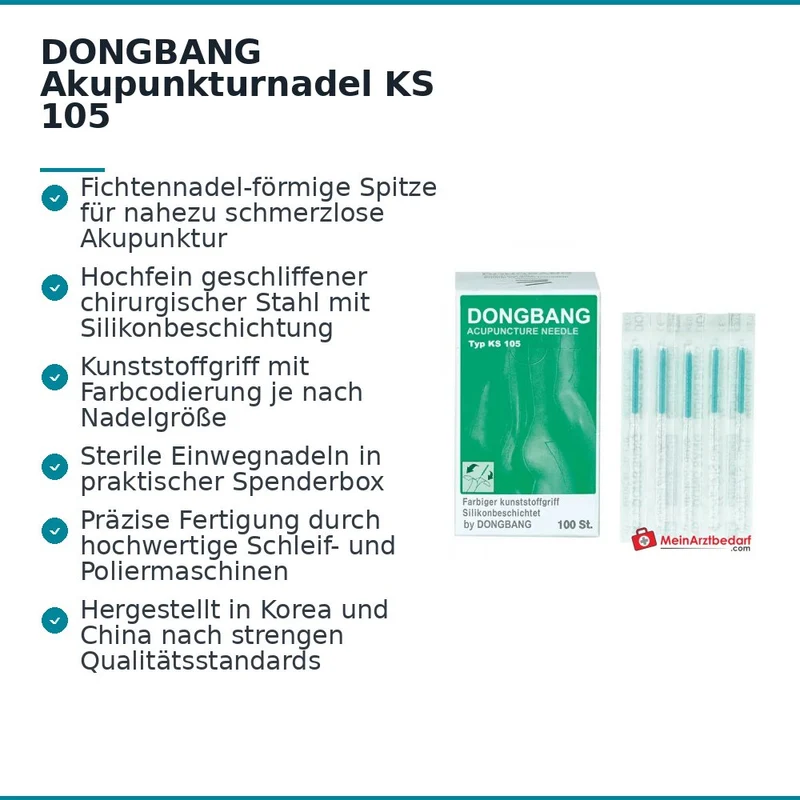Dongbang Akupunkturnadel mit Kunststoffgriff, 100 Stk.