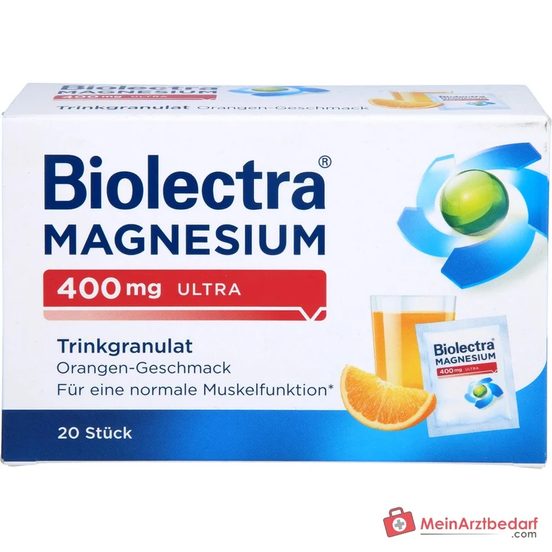 Biolectra Magnesium 400 mg ultra Trinkgranulat Orange, 20 Beutel