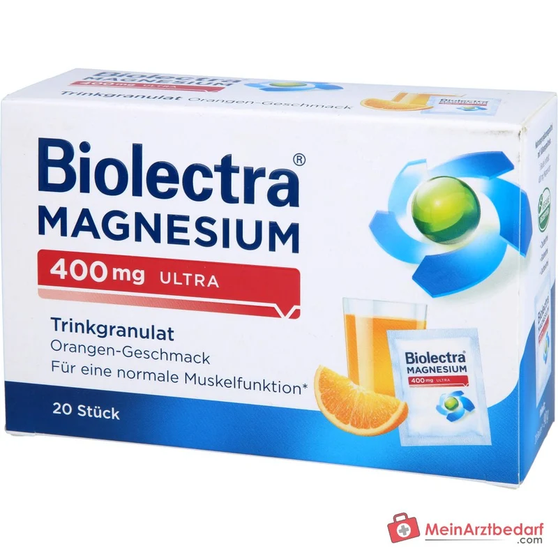 Biolectra Magnesium 400 mg ultra Trinkgranulat Orange, 20 Beutel