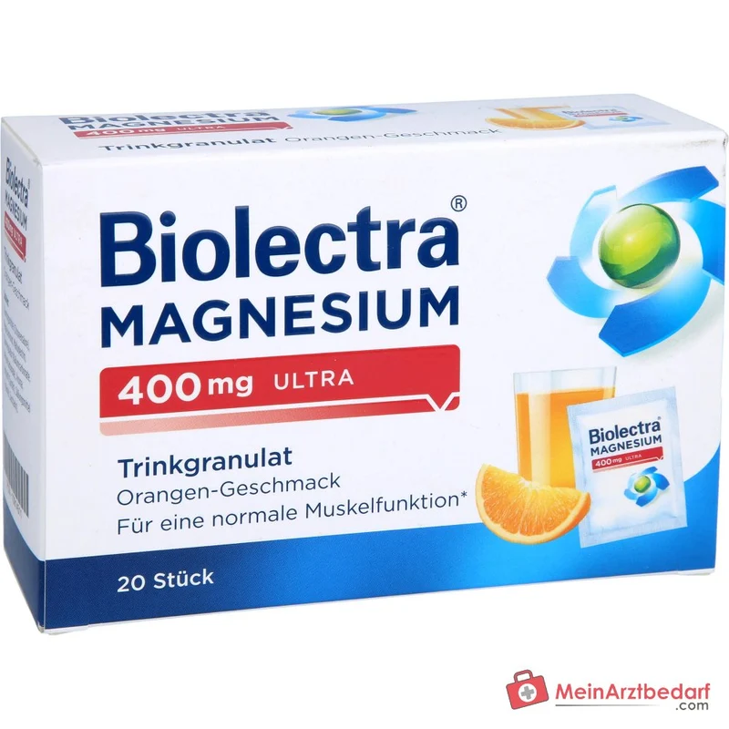 Biolectra Magnesium 400 mg ultra Trinkgranulat Orange, 20 Beutel