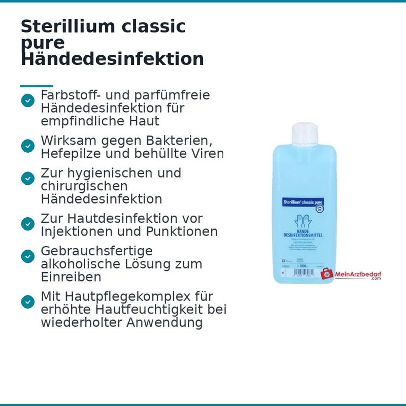 Sterillium classic pure Händedesinfektion Lösung, 1000 ml