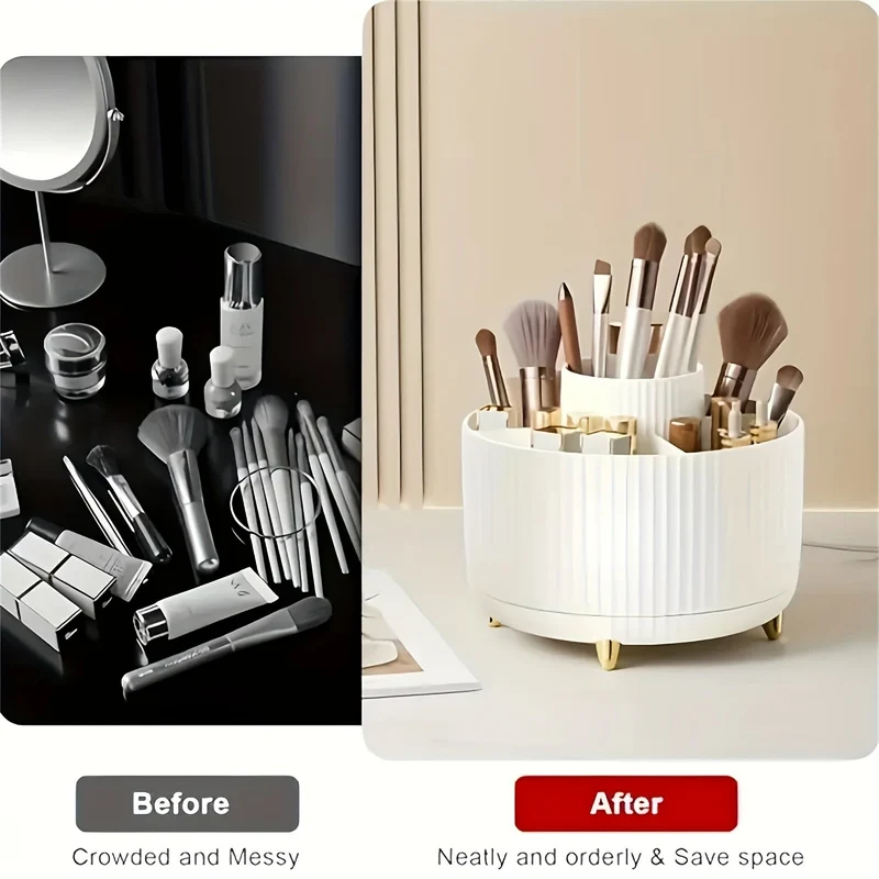 ELEGANZA - Plastischer 360° drehbarer Makeup-Organizer mit 5 Fächern