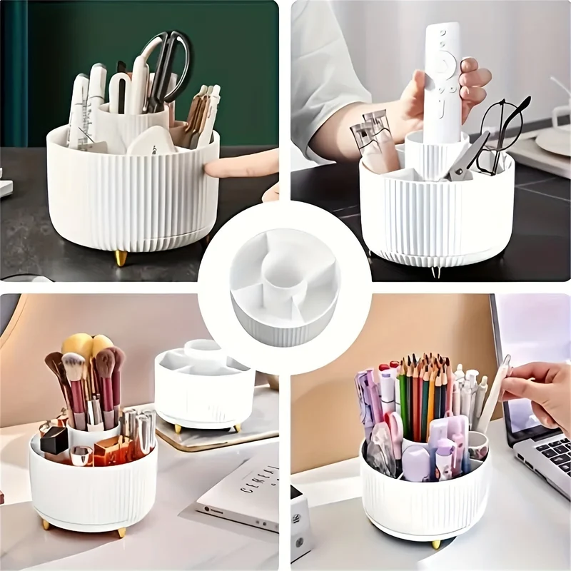 ELEGANZA - Plastischer 360° drehbarer Makeup-Organizer mit 5 Fächern