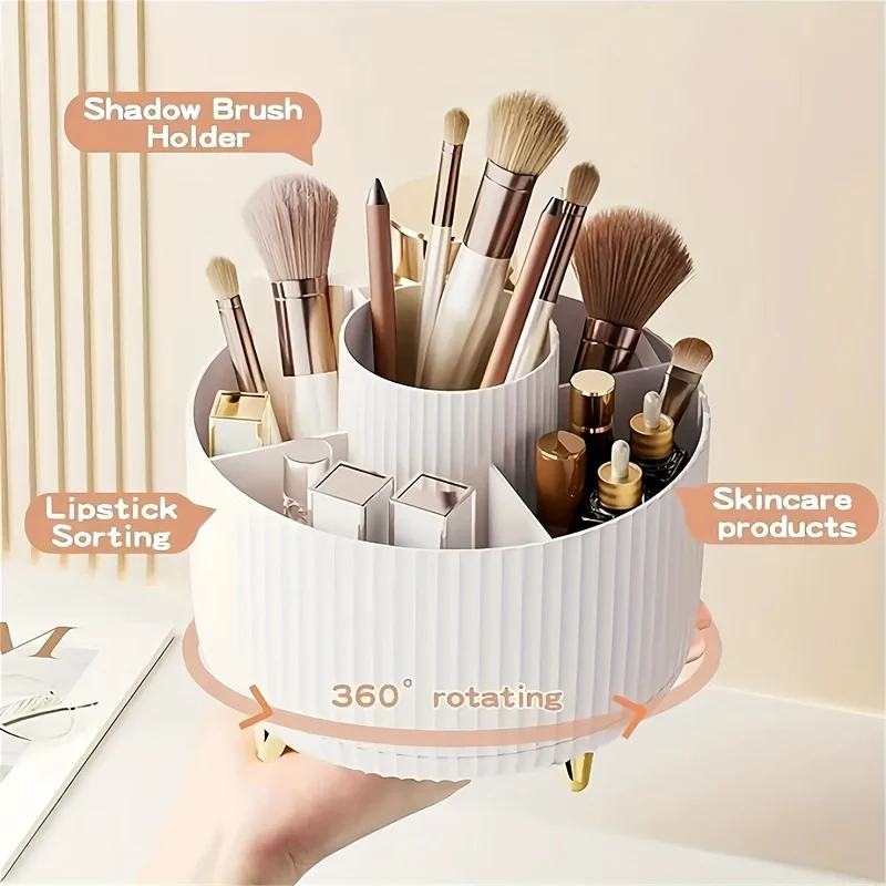 ELEGANZA - Plastischer 360° drehbarer Makeup-Organizer mit 5 Fächern