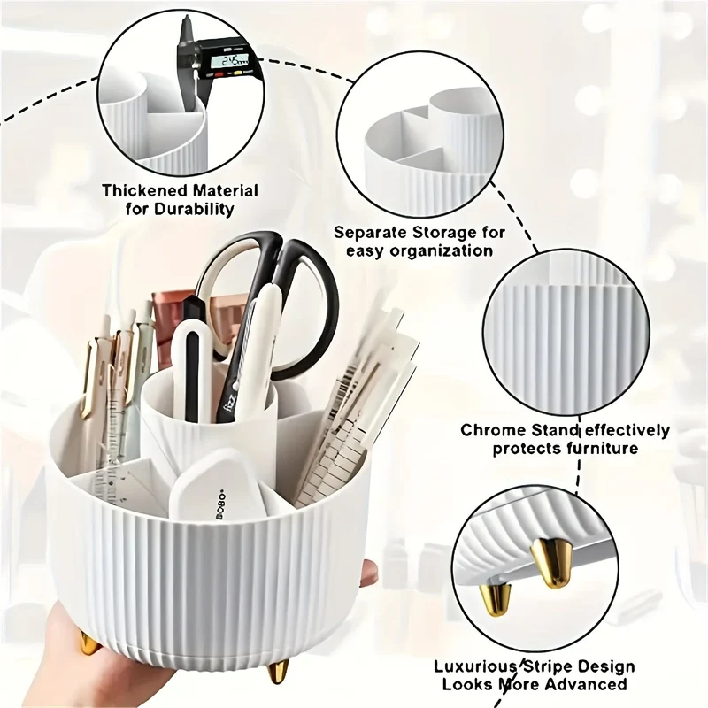 ELEGANZA - Plastischer 360° drehbarer Makeup-Organizer mit 5 Fächern