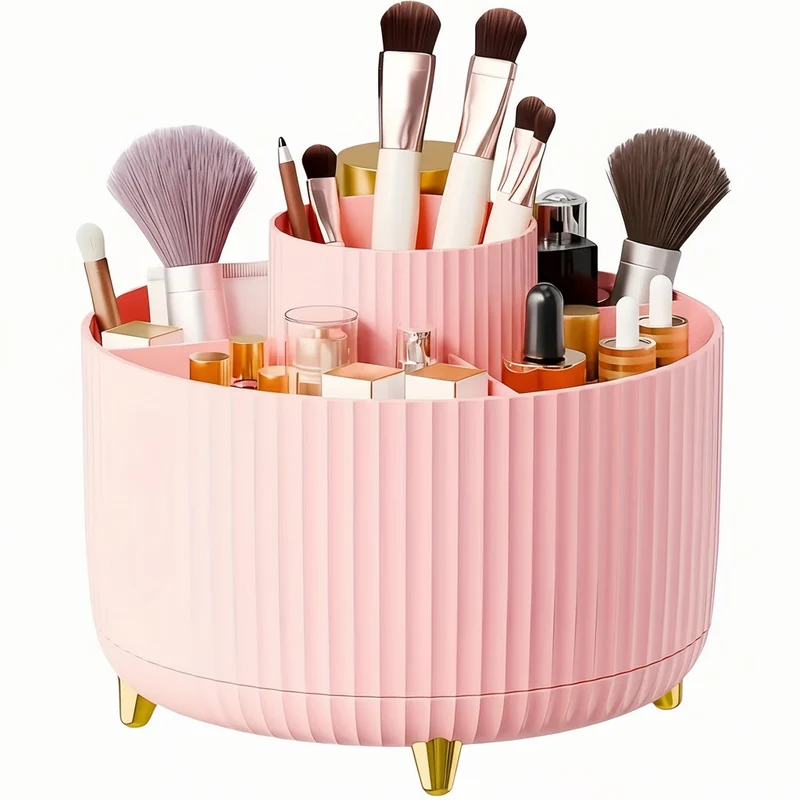ELEGANZA - Plastischer 360° drehbarer Makeup-Organizer mit 5 Fächern