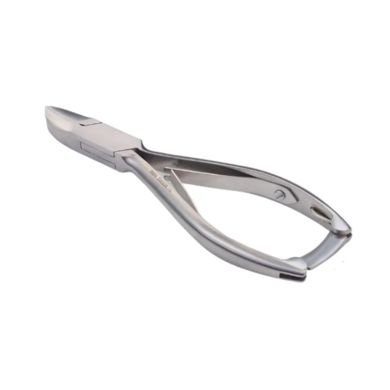 Pedicure nageltang (extra gehard) met gebogen bek en glad handvat - 14 cm