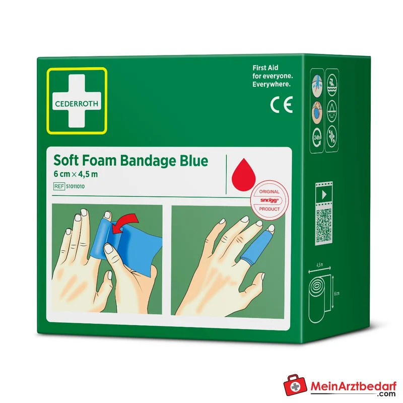 Cederroth Soft Foam Bandage Blue, 6 cm x 4,5 m