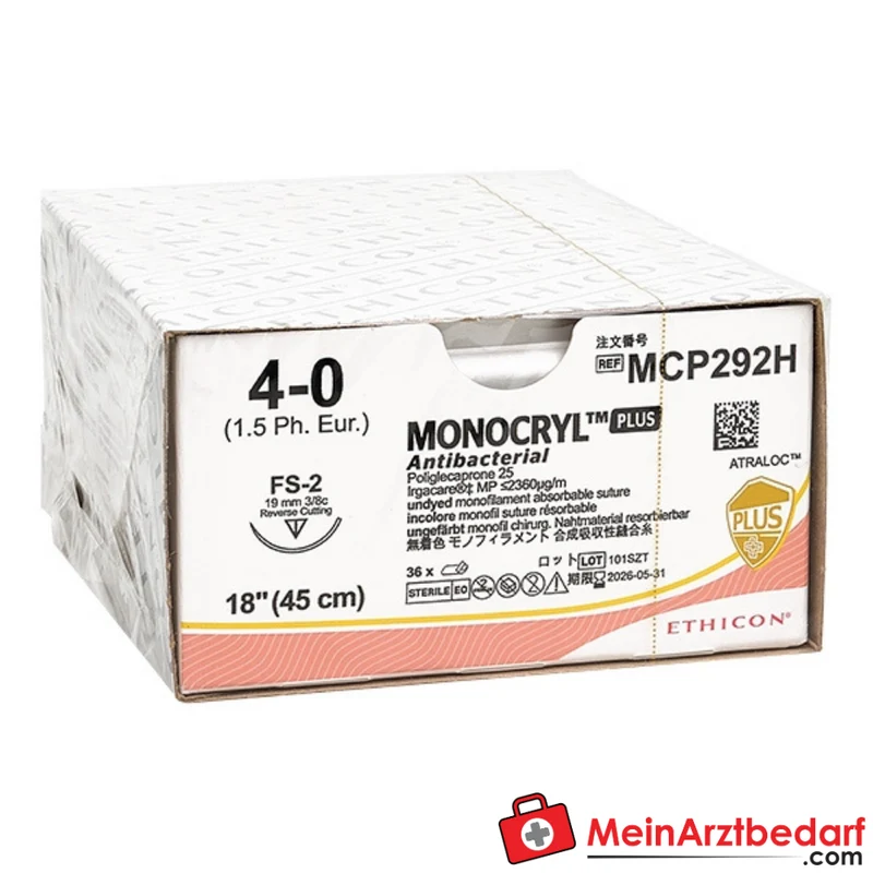 Monocryl Plus Nahtmaterial, ungefärbt monofil
