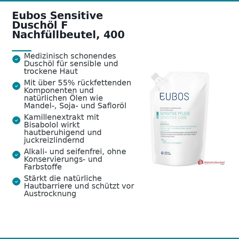 Eubos Sensitive Duschöl F Nachfüllbeutel, 400 ml