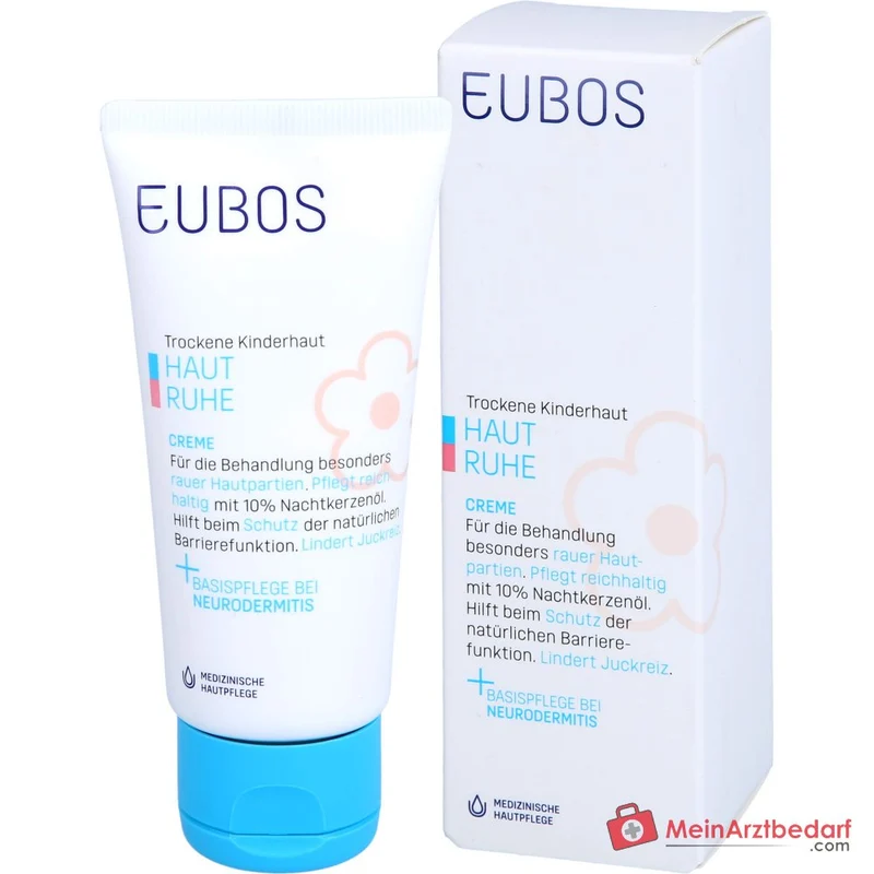 Eubos Kinder Haut Ruhe Nachtkerzenöl / Panthenol / Bisabolol / Allantoin / Johanniskraut-Extrakt Creme, 50 ml
