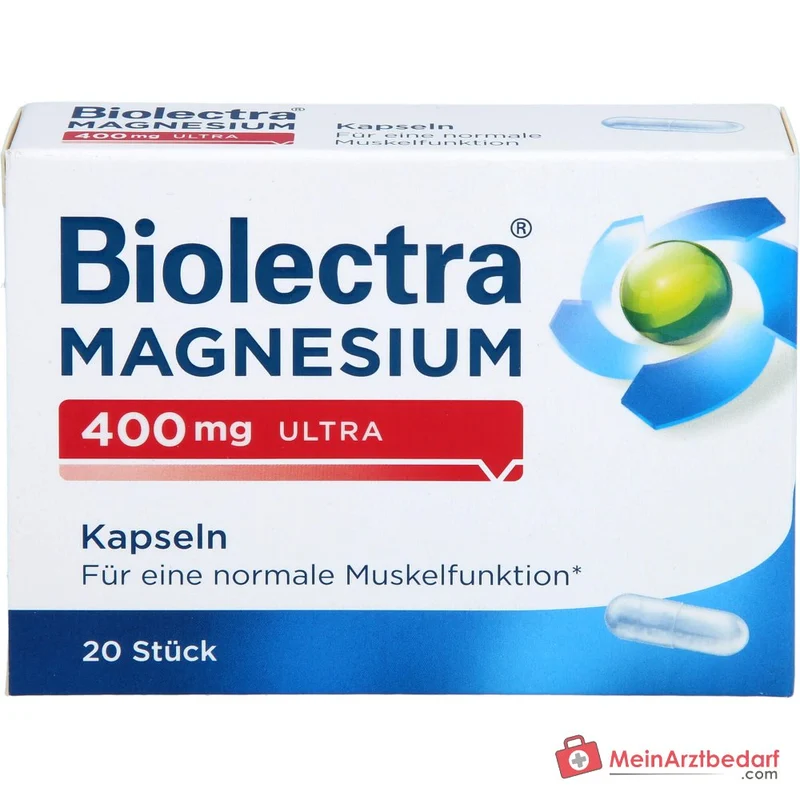 Biolectra Magnesium 400 mg Magnesiumoxid Kapseln, 20 St.