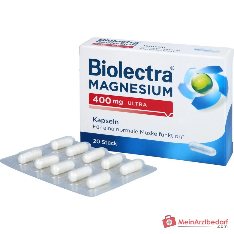 Biolectra Magnesium 400 mg Magnesiumoxid Kapseln, 20 St.