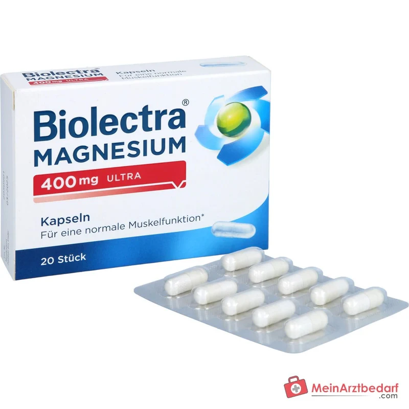 Biolectra Magnesium 400 mg Magnesiumoxid Kapseln, 20 St.