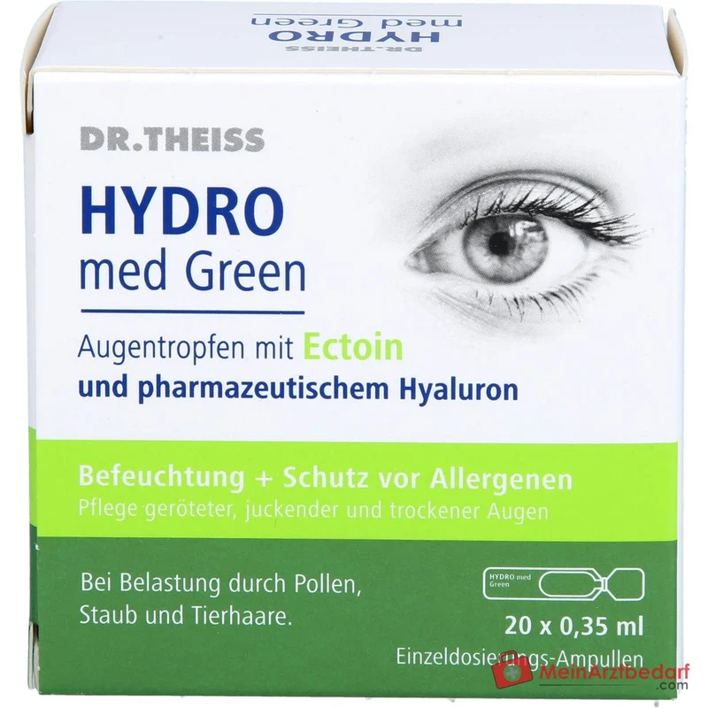 Dr. Theiss Hydro med Green Ectoin / Natriumhyaluronat Augentropfen, 20 x 0,35 ml