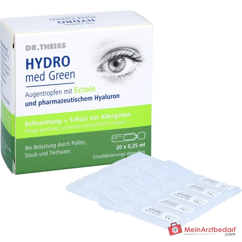 Dr. Theiss Hydro med Green Ectoin / Natriumhyaluronat Augentropfen, 20 x 0,35 ml