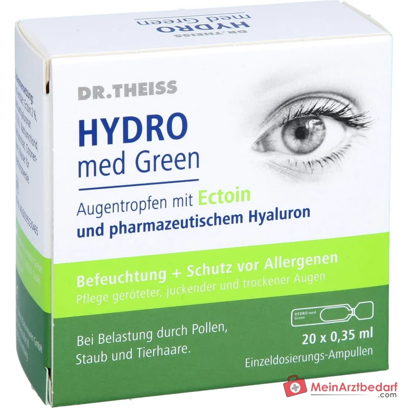 Dr. Theiss Hydro med Green Ectoin / Natriumhyaluronat Augentropfen, 20 x 0,35 ml
