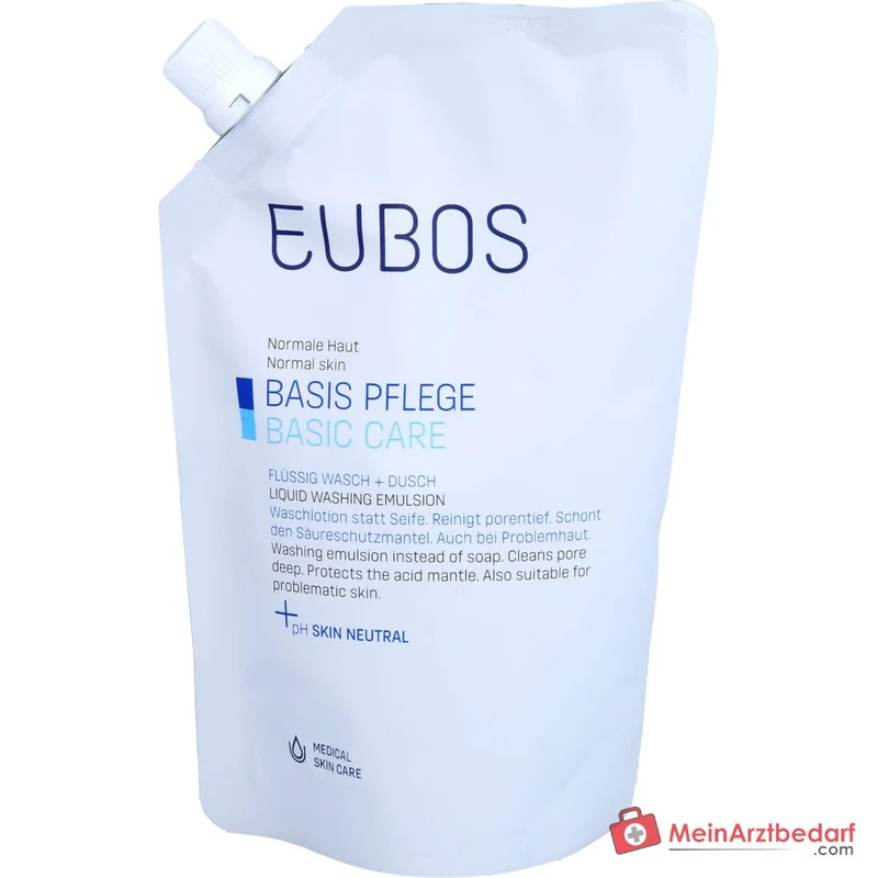 Eubos Basis Pflege Flüssig Wasch + Dusch Waschlotion Nachfüllbeutel, 400 ml