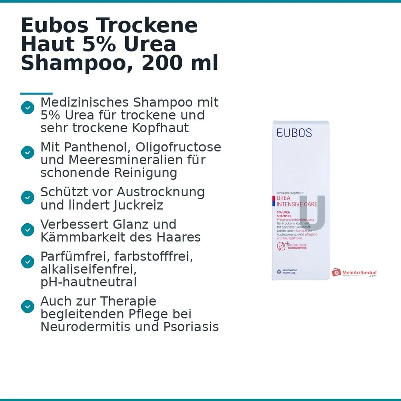 Eubos Trockene Haut Urea 5% Shampoo, 200 ml