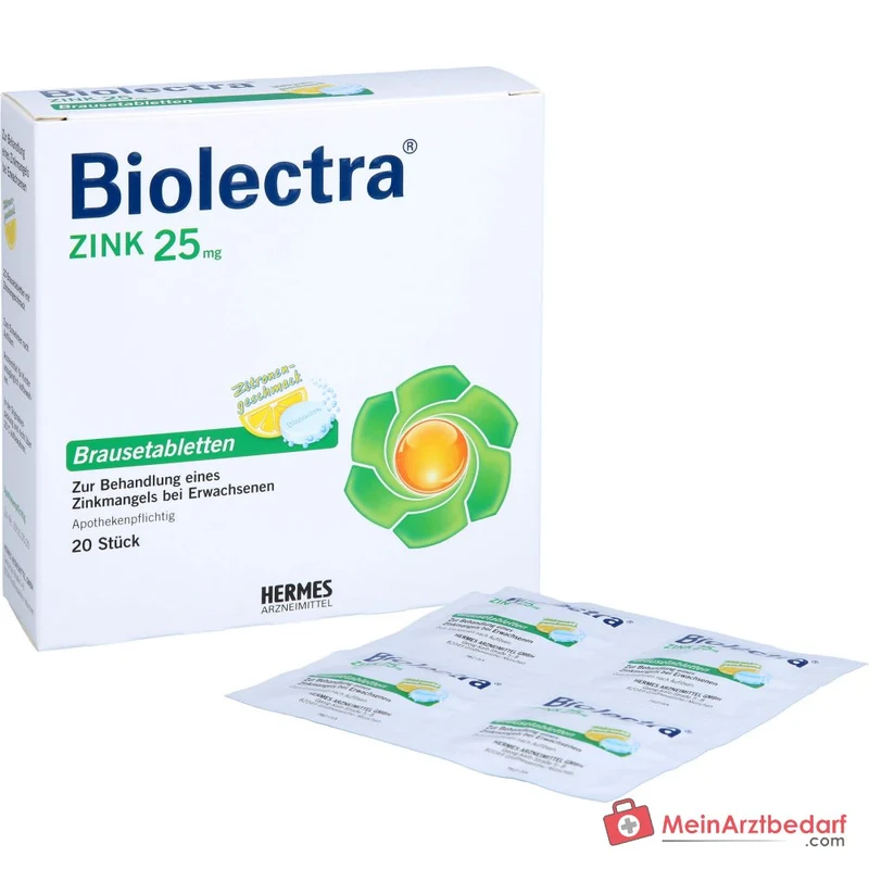 Biolectra Zink Zinksulfat Brausetabletten 25 mg, 20 St.
