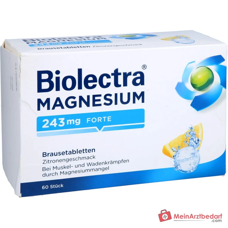 Biolectra Magnesium 243 mg forte Magnesiumoxid Brausetabletten Zitronengeschmack, 60 St.