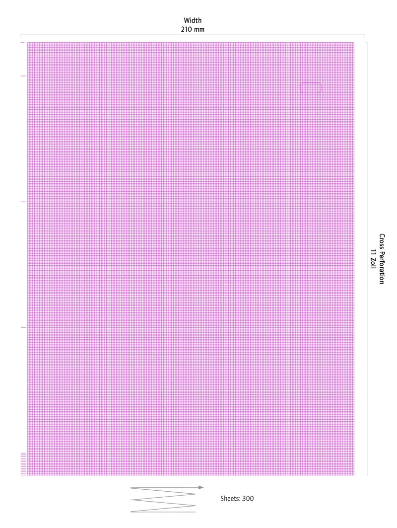 ECG-papier Carefusion (GE Marquette) Mac5500 210 mm x 280 mm x 300 bladzijden, 3 stuks