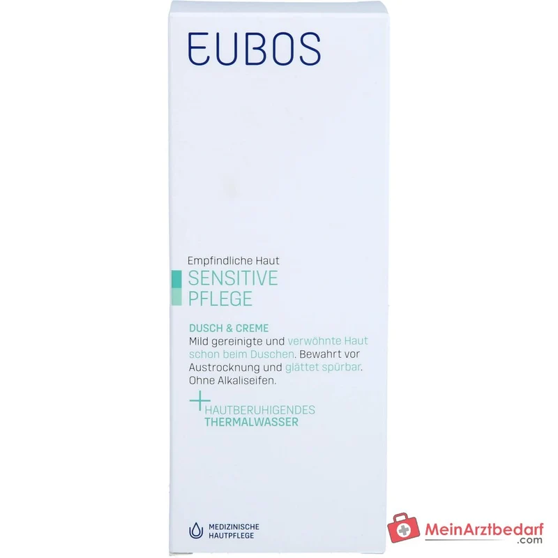 Eubos Sensitive Dusch & Creme Thermalwasser / Panthenol / Pflegende Lipide Emulsion, 200 ml