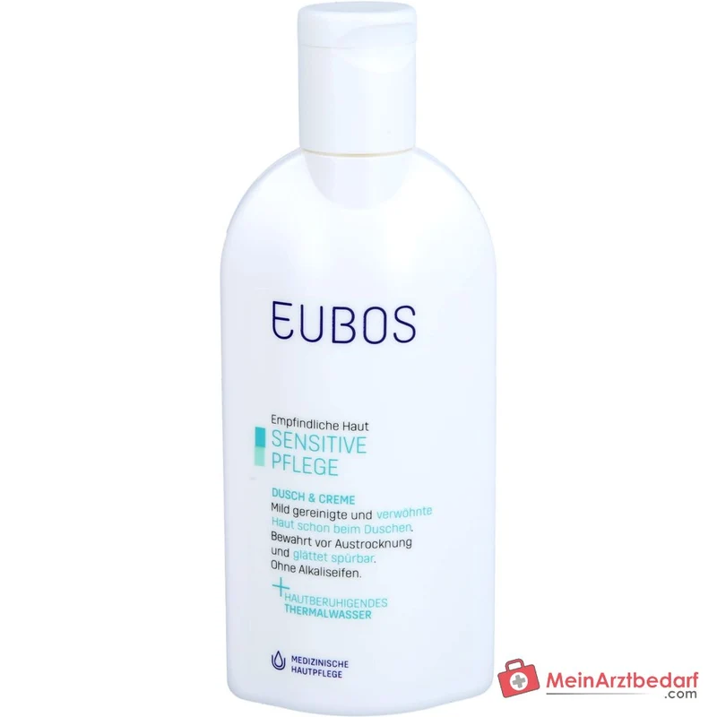 Eubos Sensitive Dusch & Creme Thermalwasser / Panthenol / Pflegende Lipide Emulsion, 200 ml