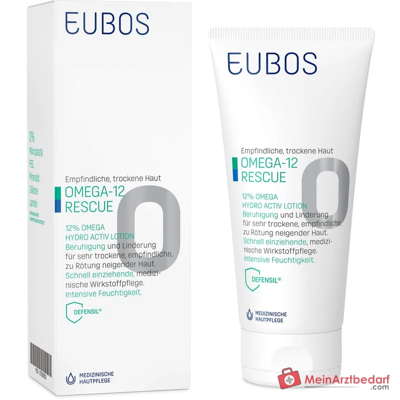 Eubos Omega-12 Rescue 12% Omega Hydro Activ Lotion Nachtkerzenöl / Leinsamenöl / Carthamusöl / Olivenöl Lotion, 200 ml