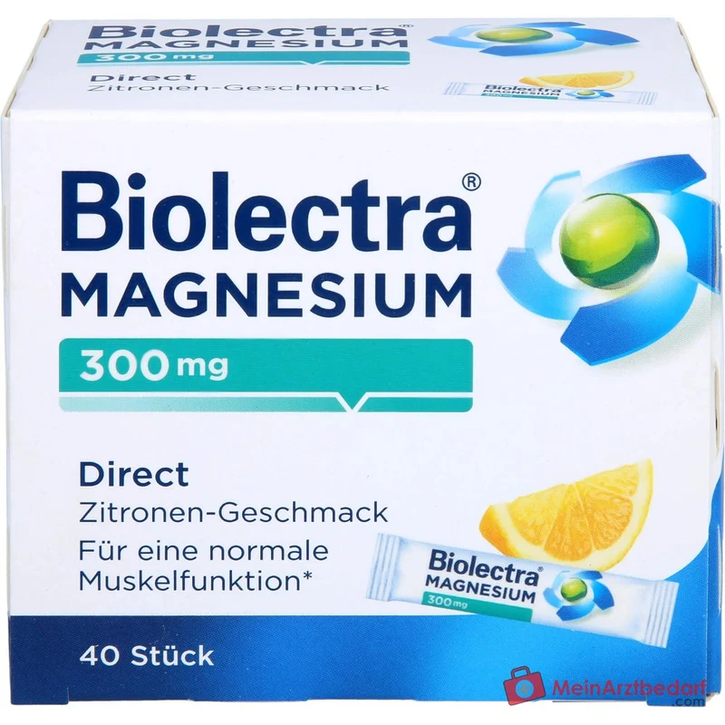 Biolectra Magnesium 300 mg Magnesiumoxid Direct Zitrone Direktgranulat, 40 St.