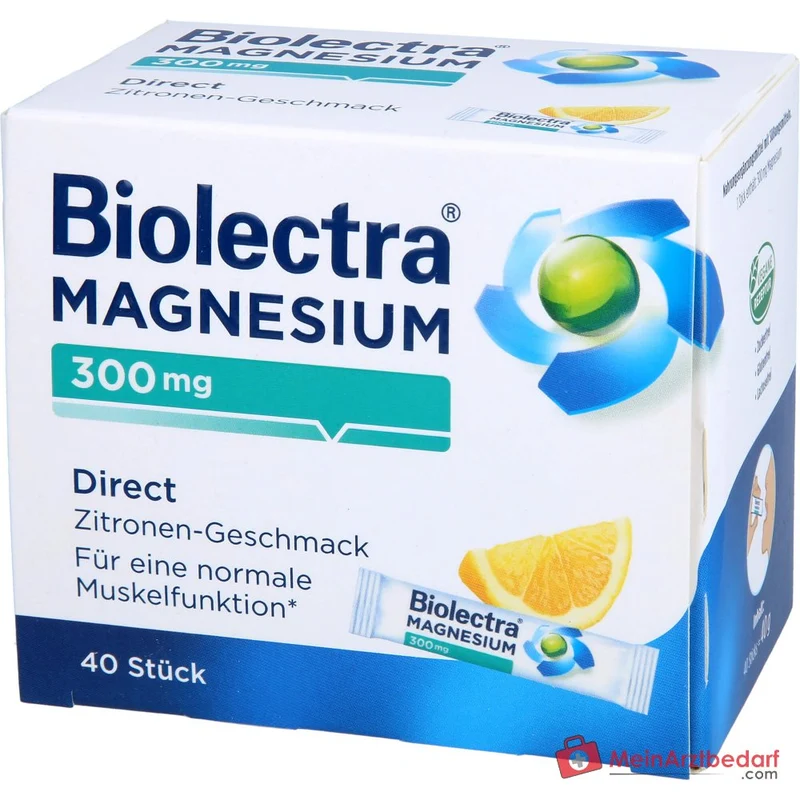 Biolectra Magnesium 300 mg Magnesiumoxid Direct Zitrone Direktgranulat, 40 St.