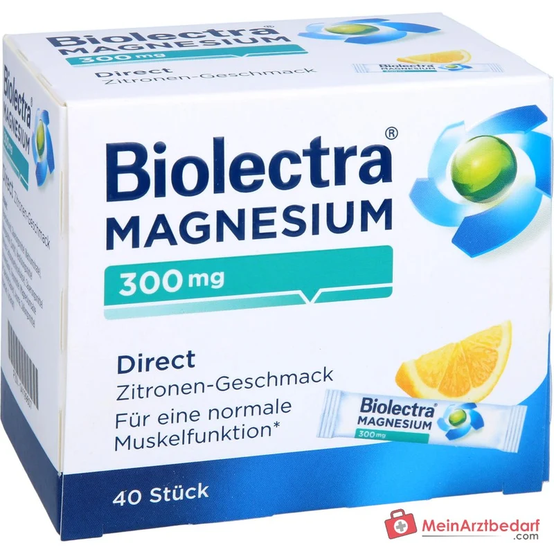 Biolectra Magnesium 300 mg Magnesiumoxid Direct Zitrone Direktgranulat, 40 St.