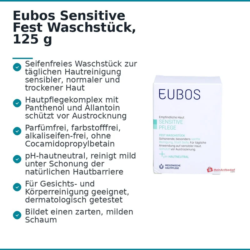 Eubos Sensitive Fest Waschstück Panthenol / Allantoin Seife, 125 g