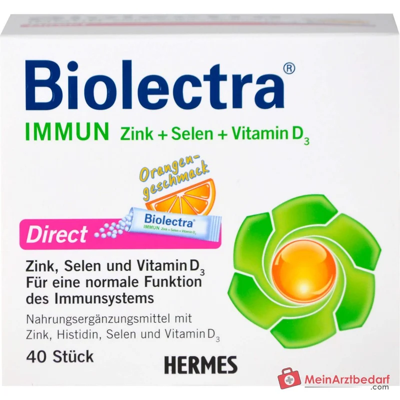 Biolectra Immun Direct Zink / Selen / Vitamin D3 / Histidin Micro-Pellets, 40 Sticks