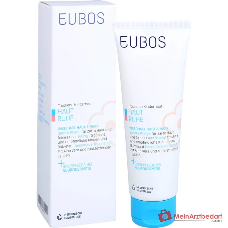 Eubos Kinder Haut Ruhe Waschgel Aloe Vera / Meeresmineralien / Lavendelöl Gel, 125 ml