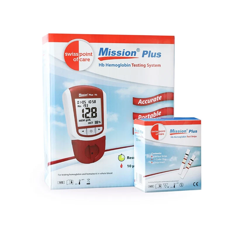 Mission® HB Plus meter startkit voor Hemoglobine en Hematocriet