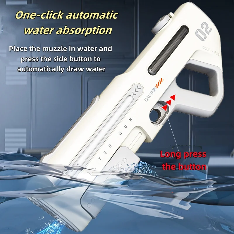 Kraftvolles Wasserpistole mit LED - Weiß oder Grau