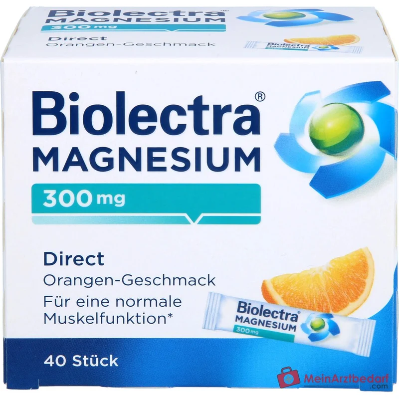 Biolectra Magnesium Direct Orange Magnesiumoxid Direktgranulat, 40 Sticks