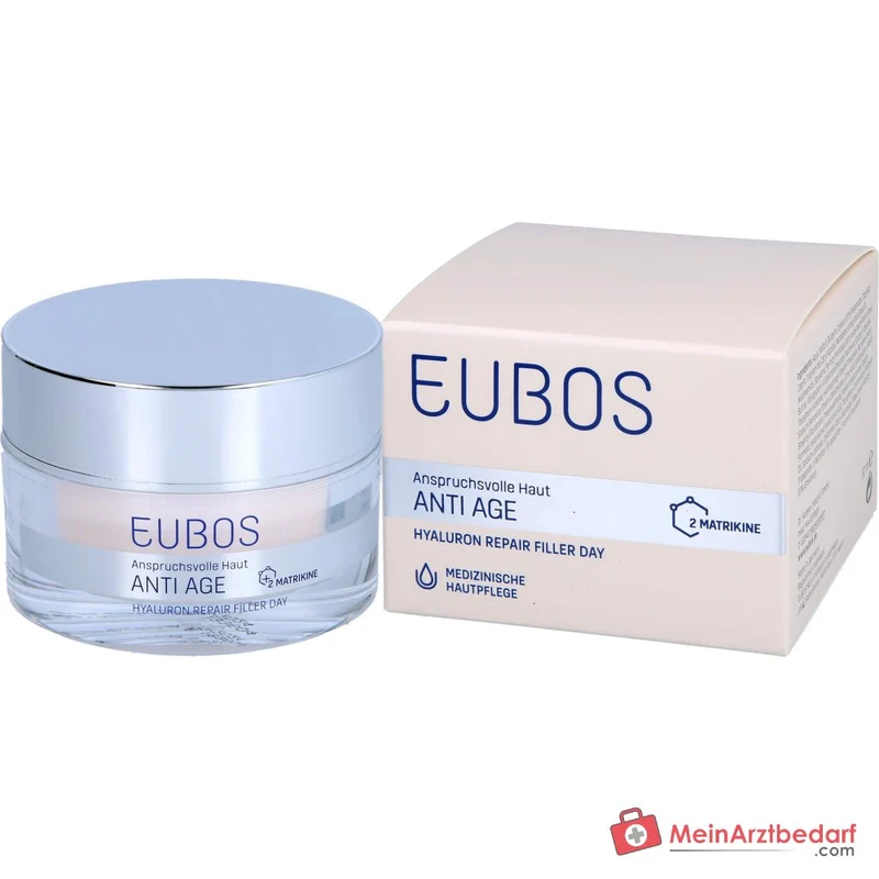 Eubos Anti Age Hyaluron Repair Filler Day Hyaluronsäure / Niacinamid / Coenzym Q10 / Panthenol Tagescreme, 50 ml